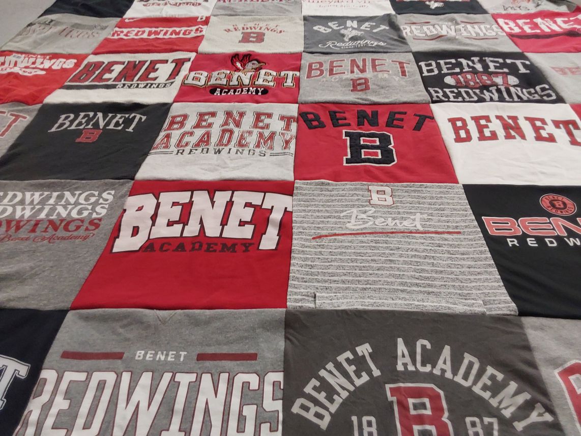 T-shirt quilt featuring benet redwings by Gregory from IL
