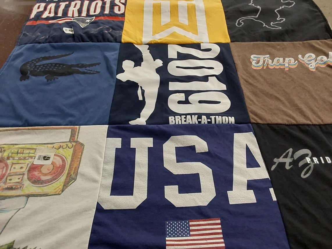 T-shirt quilt featuring new england patriots by Min from AZ
