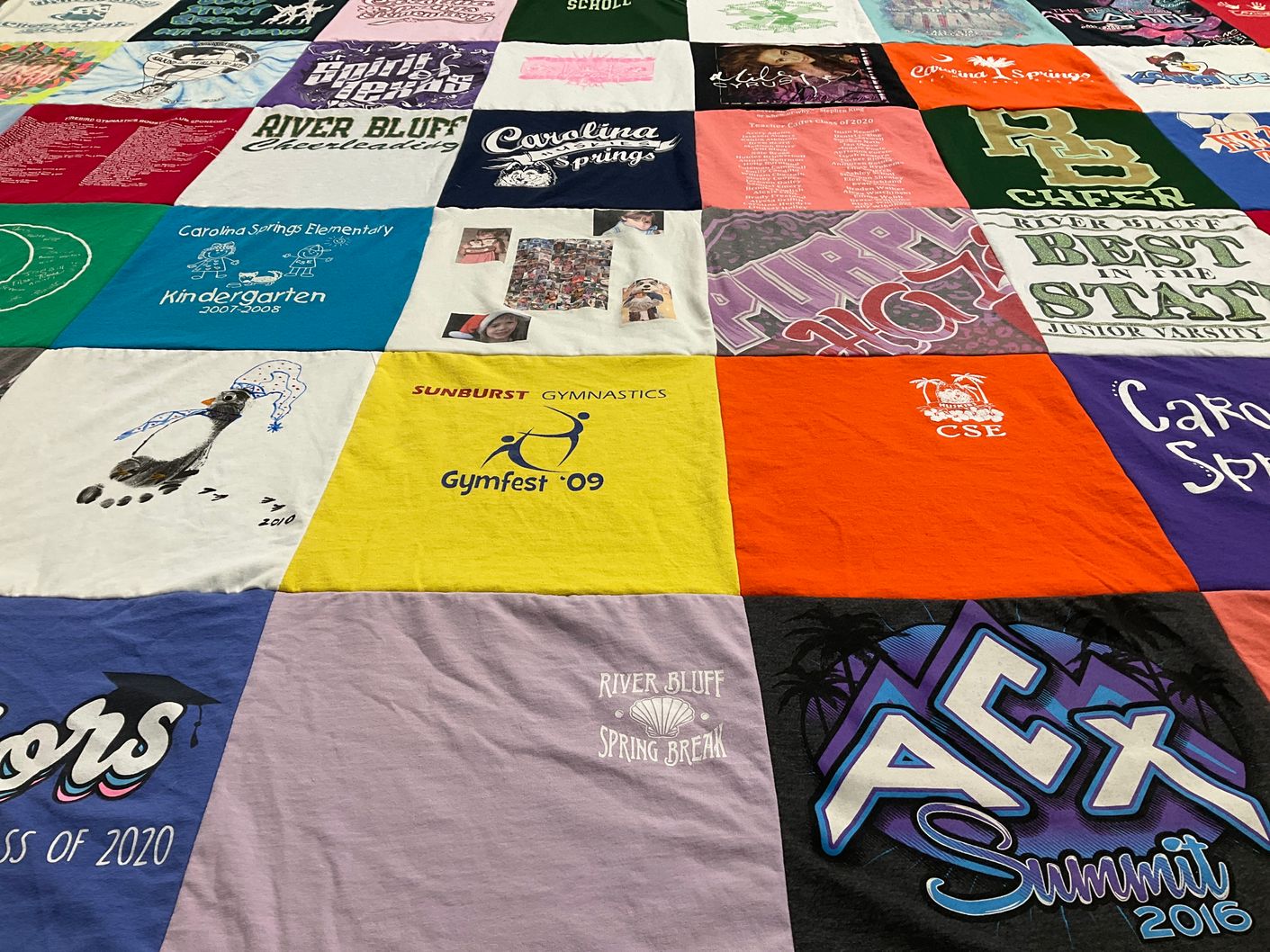 T-shirt quilt featuring river bluff high school cheerleading team by MELISSA from SC