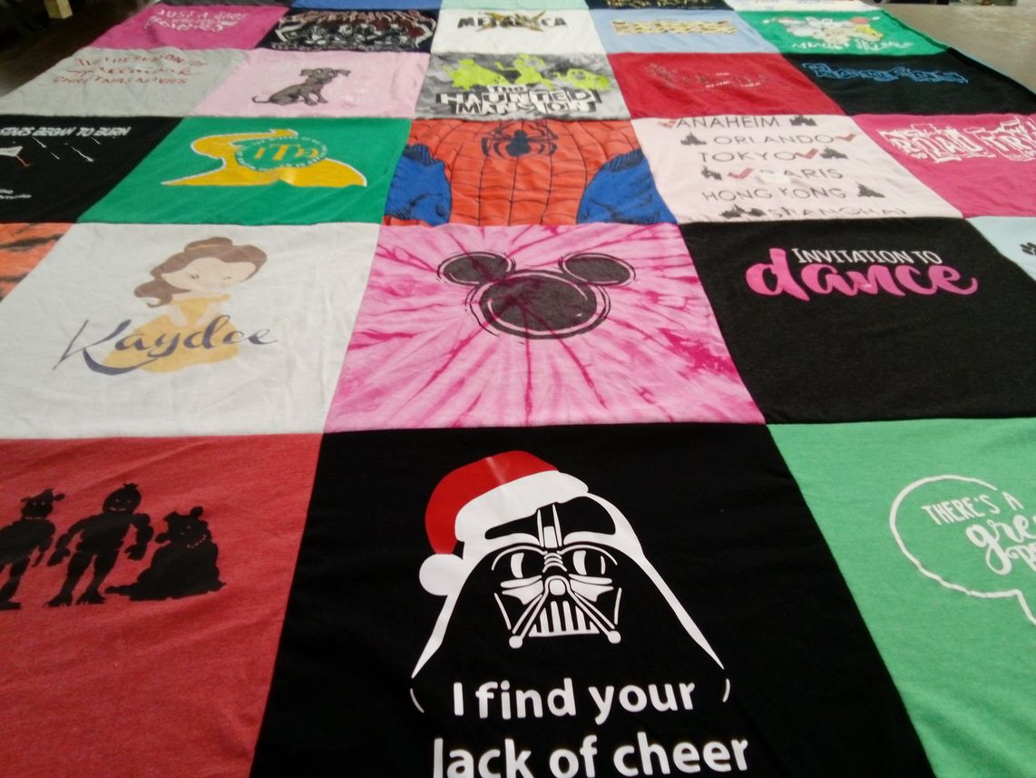 T-shirt quilt with disney, dance themes by CRYSTAL from IN