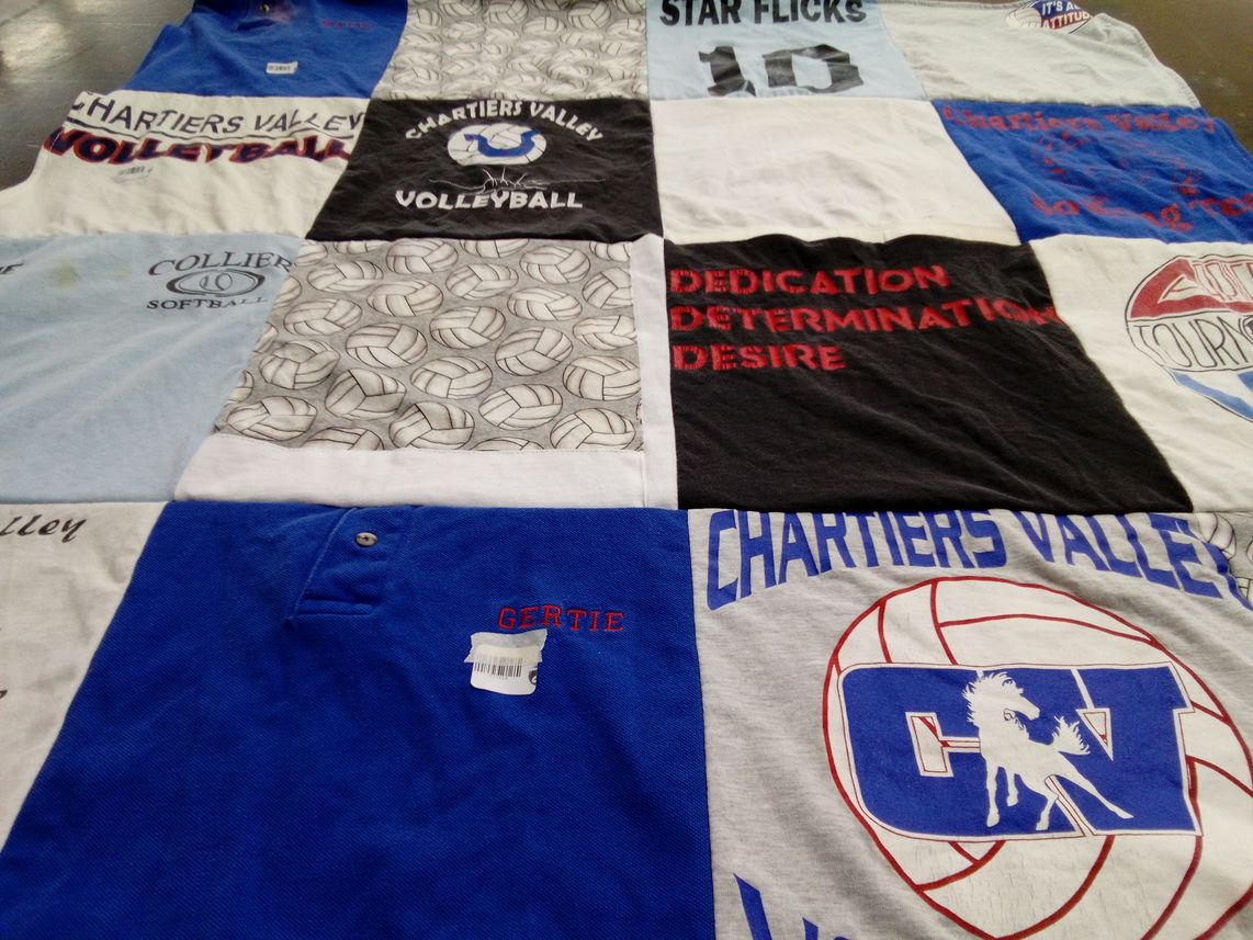 T-shirt quilt from chartiers valley high school by Teresa from PA