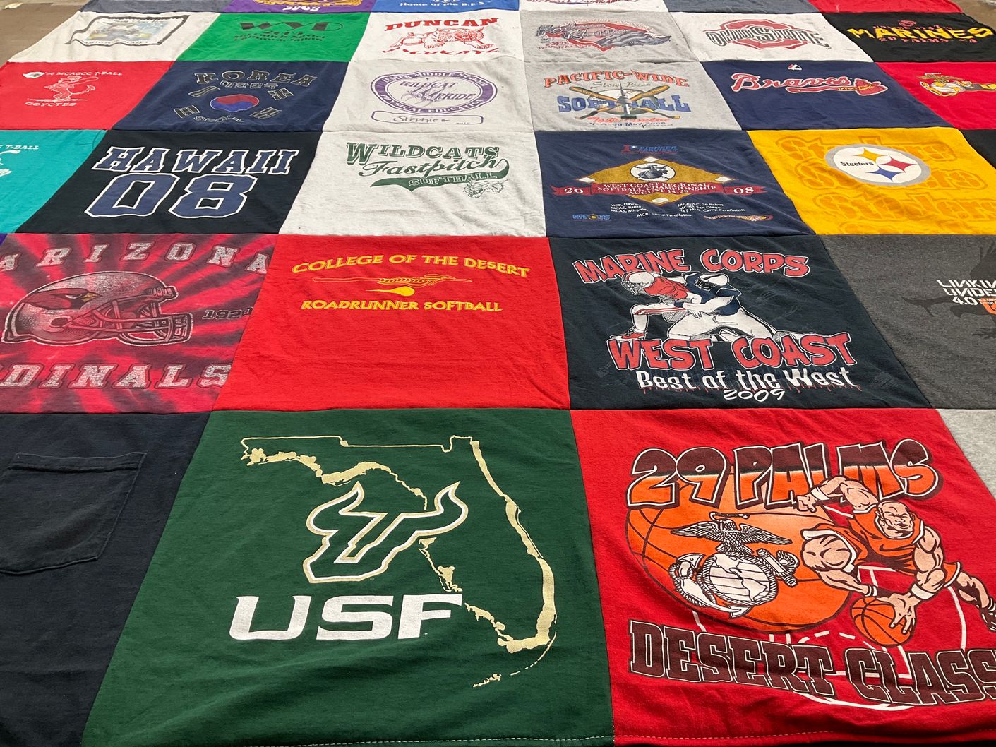 T-shirt quilt featuring arizona cardinals by Stephanie from CA