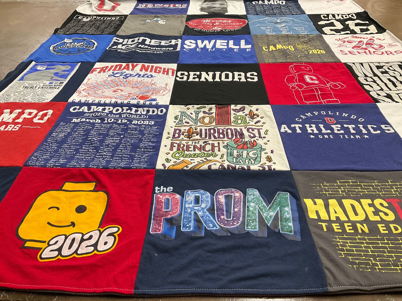 T-shirt quilt from campolindo high school by Cami from CA