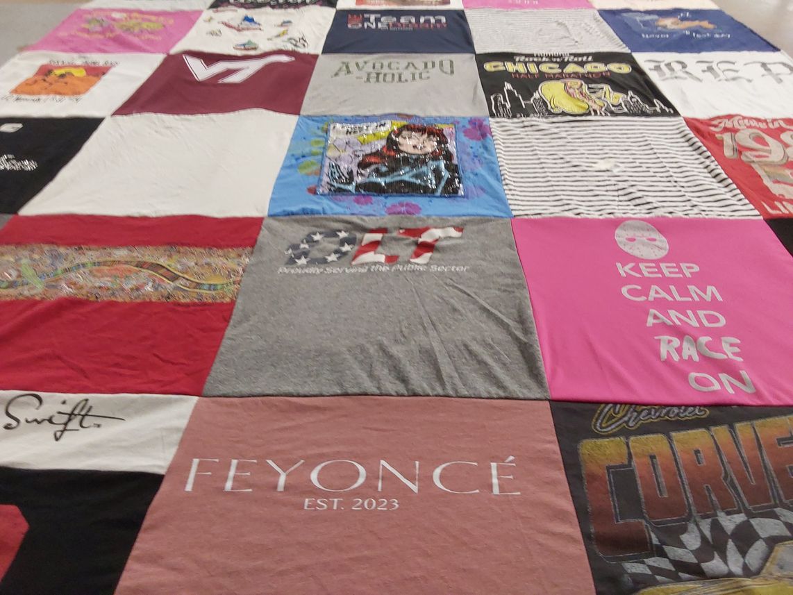 T-shirt quilt from virginia tech university by Fathima from VA