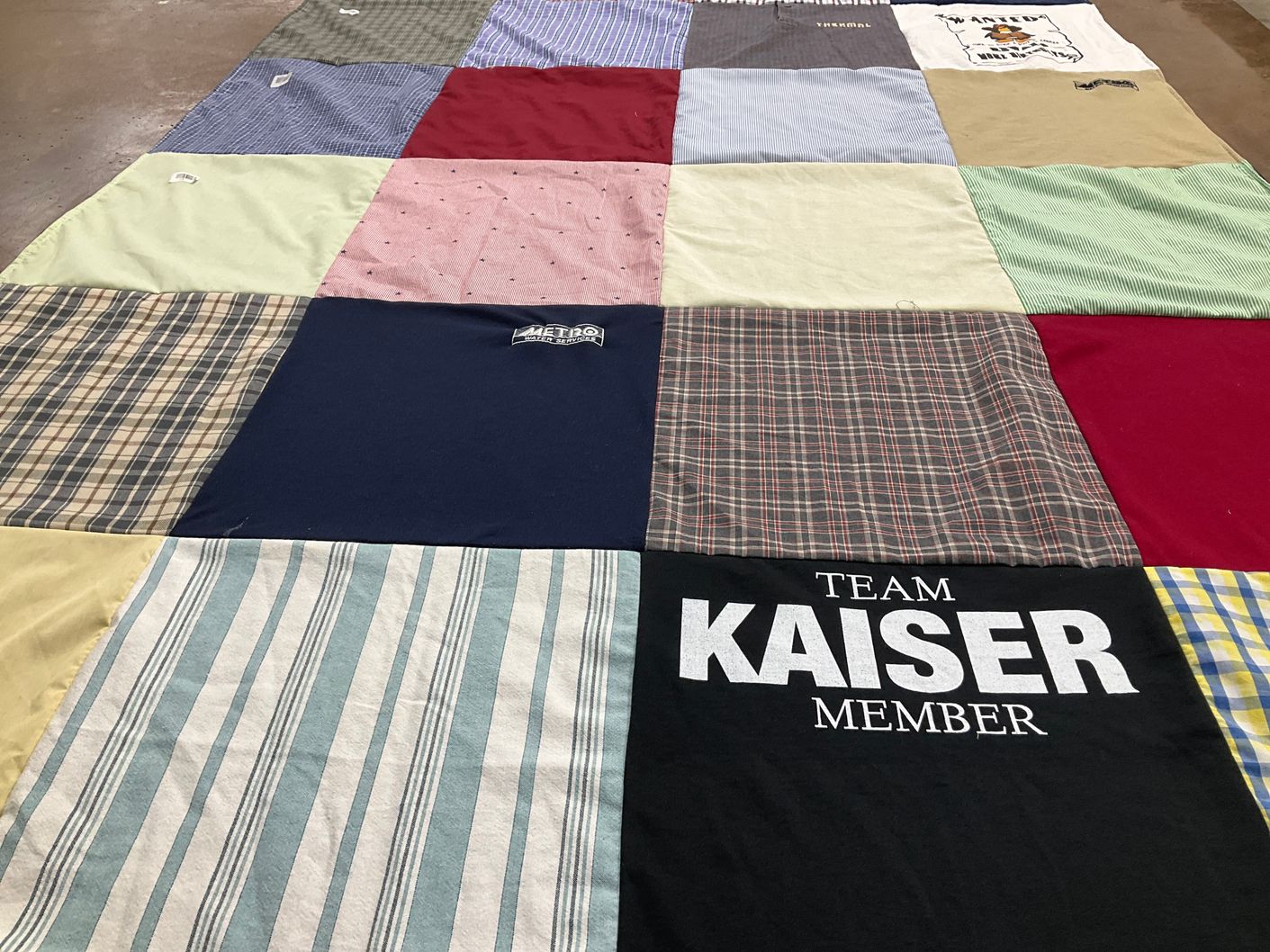 T-shirt quilt featuring team kaiser by Jennifer from TN