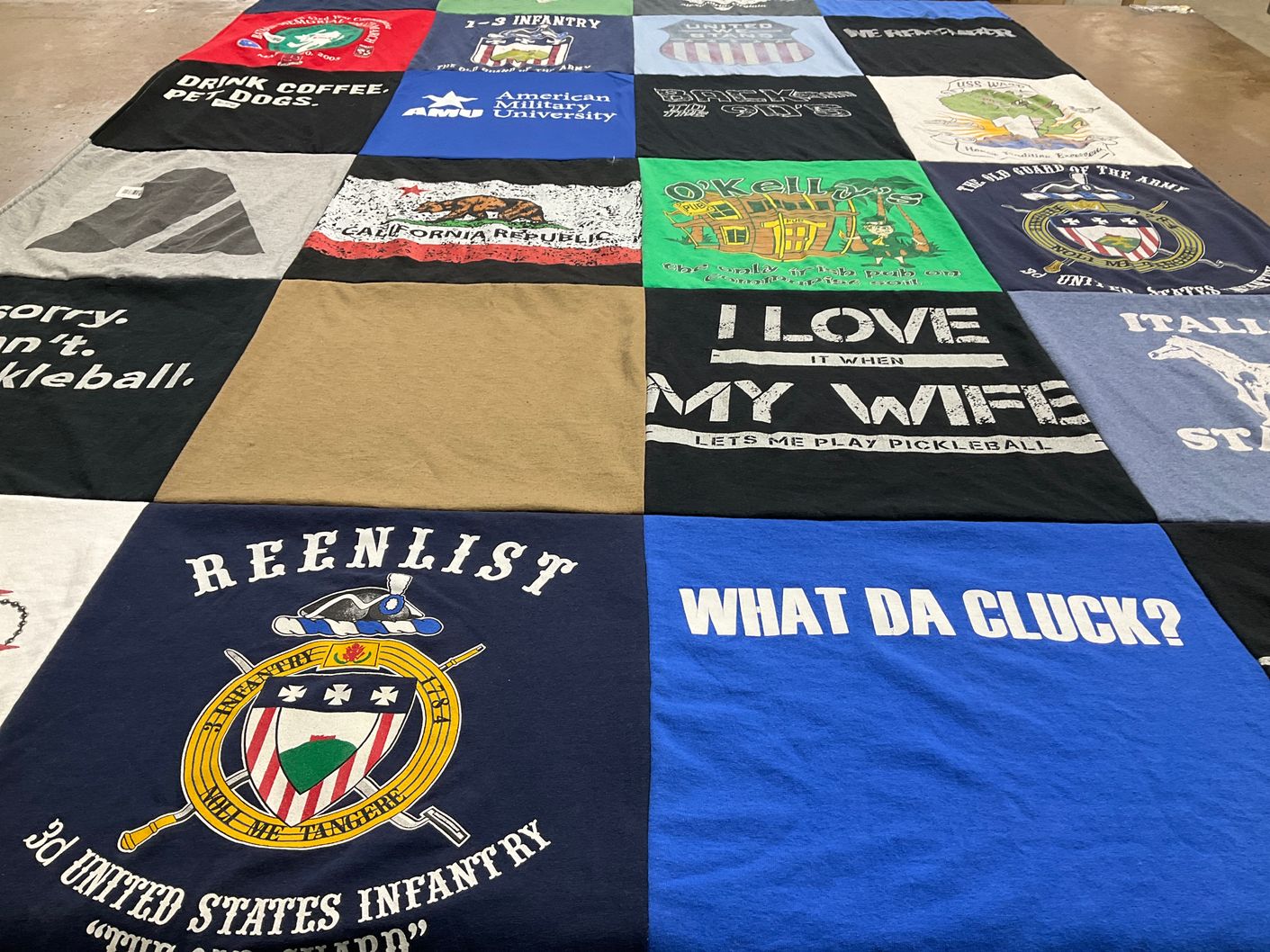 T-shirt quilt from american military university by Jennifer from VA