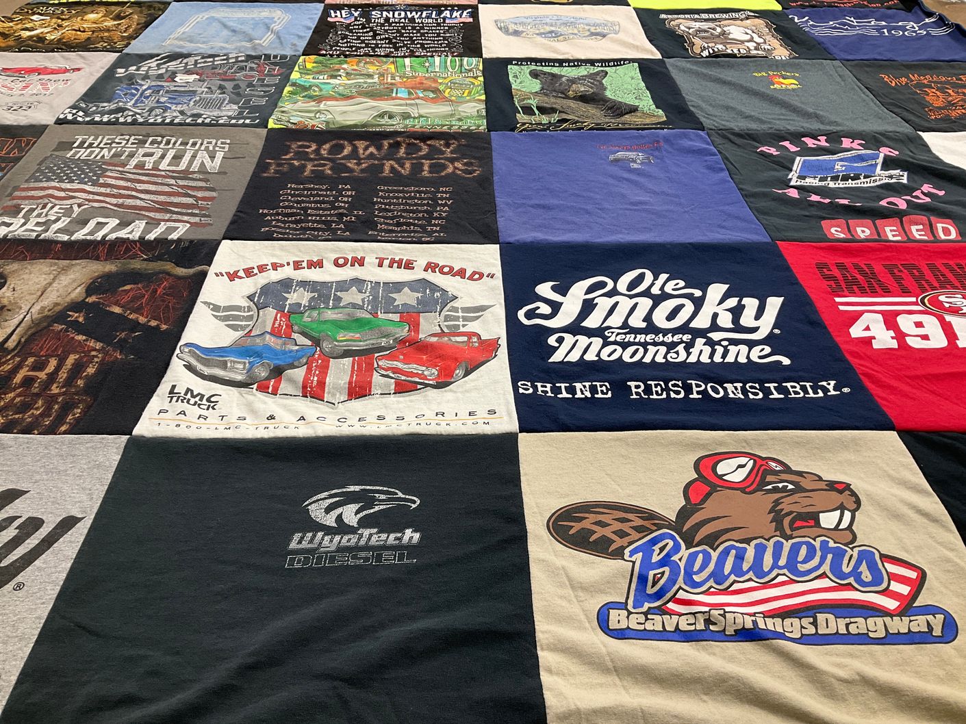 T-shirt quilt featuring beavers beaver springs dragway by LORNA from PA