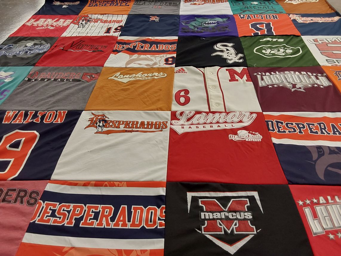 T-shirt quilt featuring desperados baseball, lamar baseball by Nicole from TX