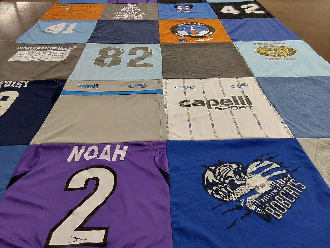 T-shirt quilt featuring dunning valley bobcats by Stephanie from FL