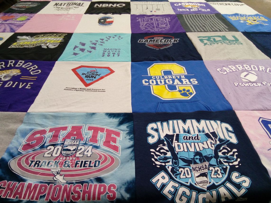 T-shirt quilt from culbreth middle school, carborro high school by Kristie from NC