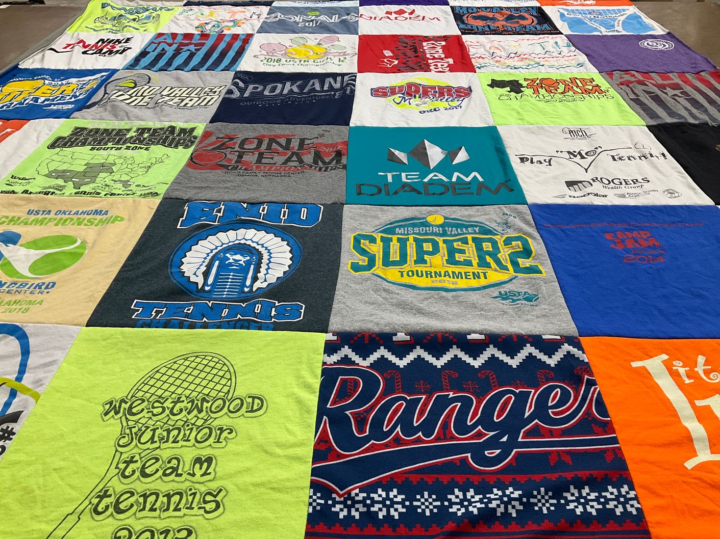T-shirt quilt featuring missouri valley super by Summer from OK