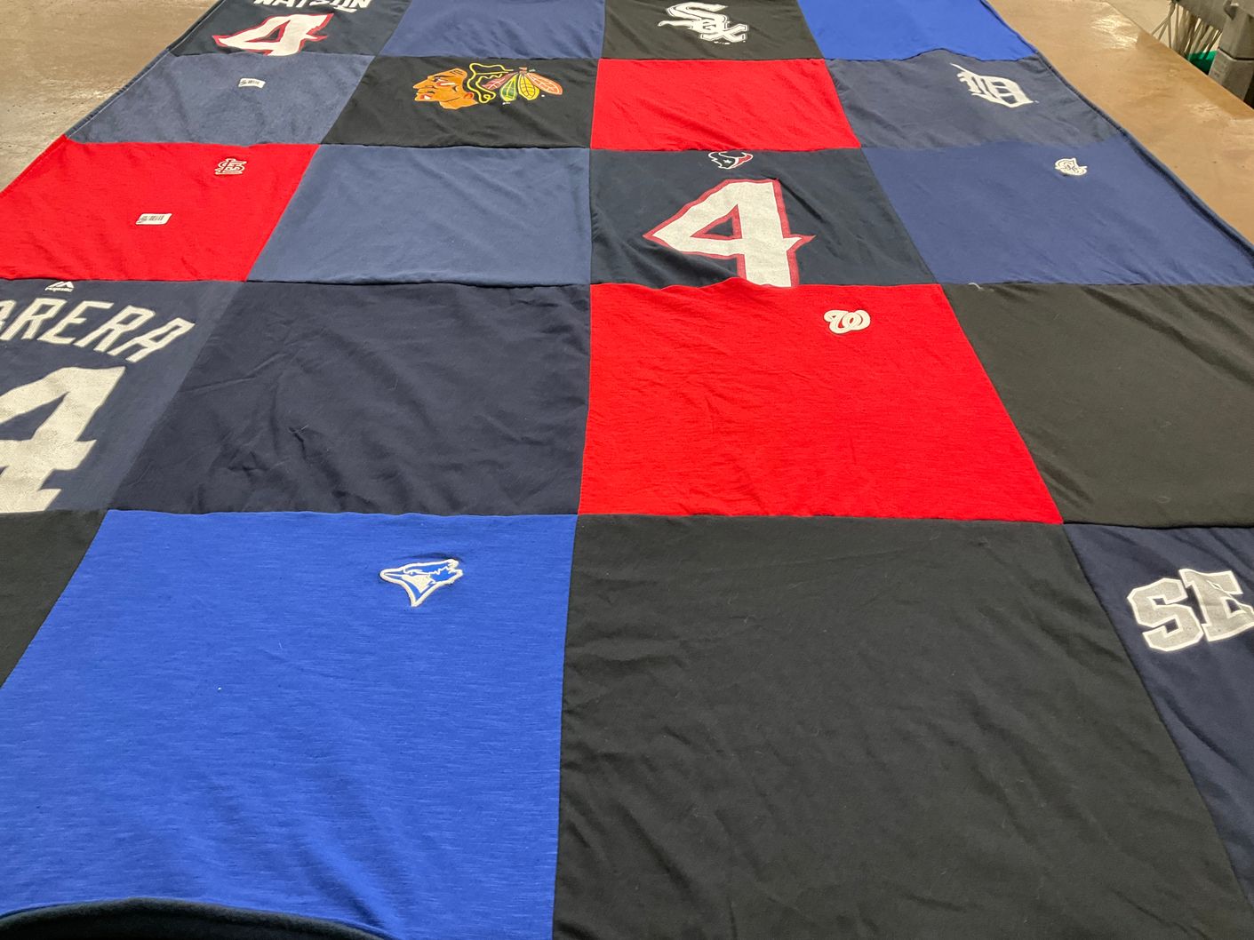 T-shirt quilt featuring chicago white sox, detroit tigers by Khadedra from NY