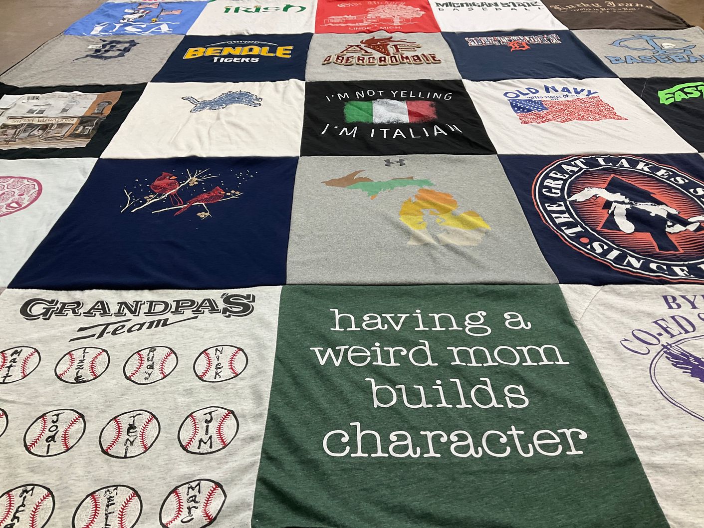 T-shirt quilt featuring michigan state university baseball by jean from MI