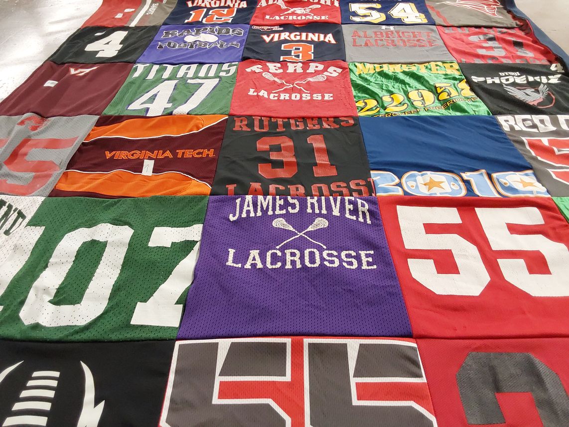T-shirt quilt from virginia tech university by Deb from FL