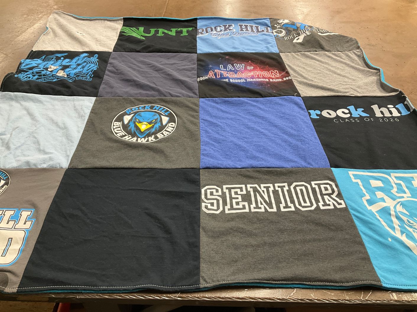 T-shirt quilt from rock hill high school by Tabitha from TX