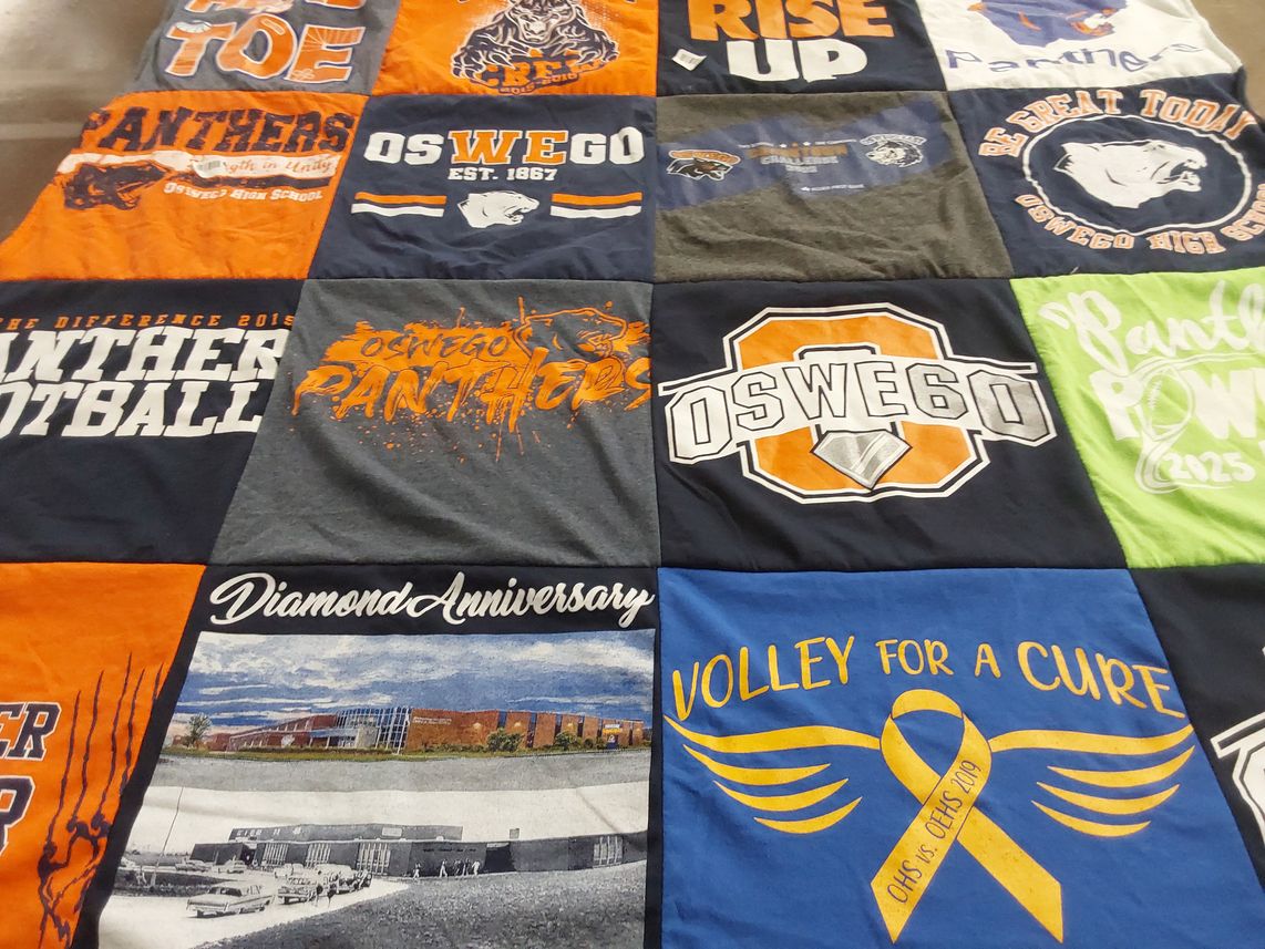 T-shirt quilt featuring oswego panthers by Michelle from IL