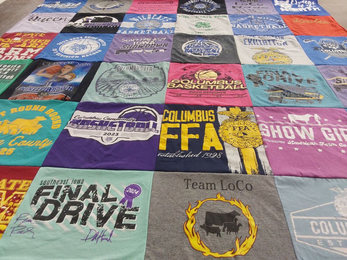 T-shirt quilt featuring columbus basketball by Missy from IA