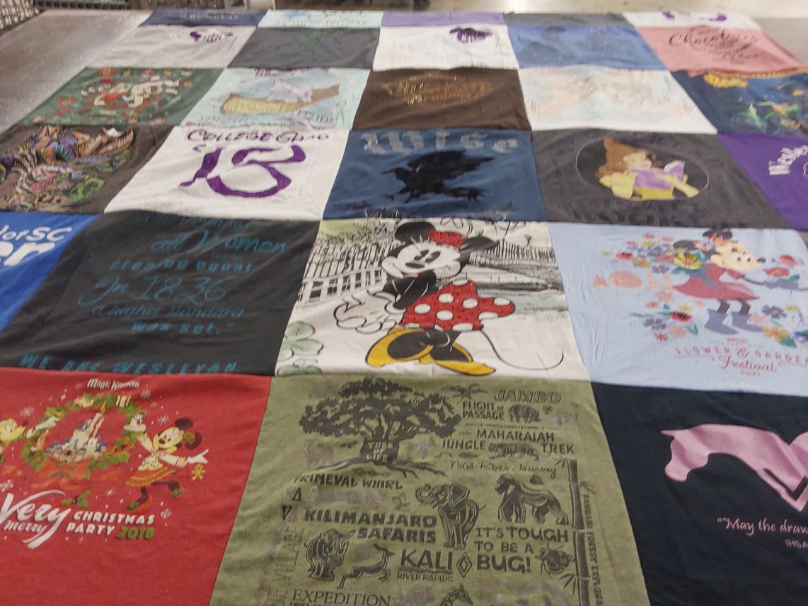 T-shirt quilt with disney, holidays themes by Mary-Victoria from FL