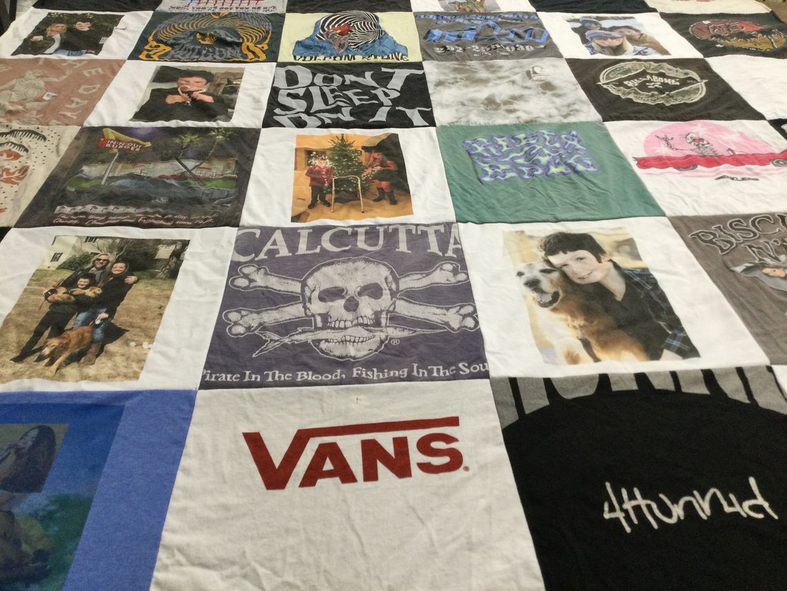 T-shirt quilt with photography, traveling themes by Matthew from NC