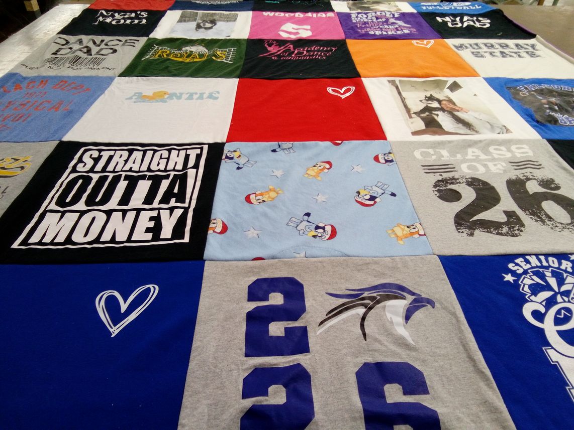T-shirt quilt from murray state university by Chon from KY