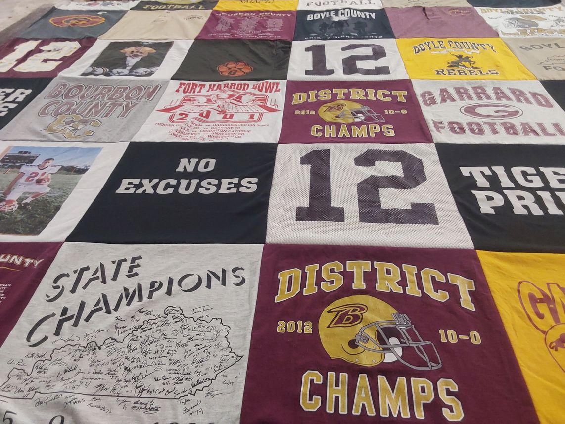 T-shirt quilt featuring boyle county rebels, garrard county football by Marcia from KY