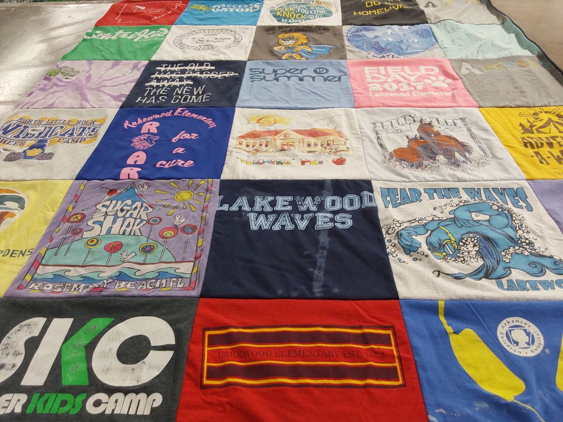 T-shirt quilt from lakewood elementary school by Lauren from AR