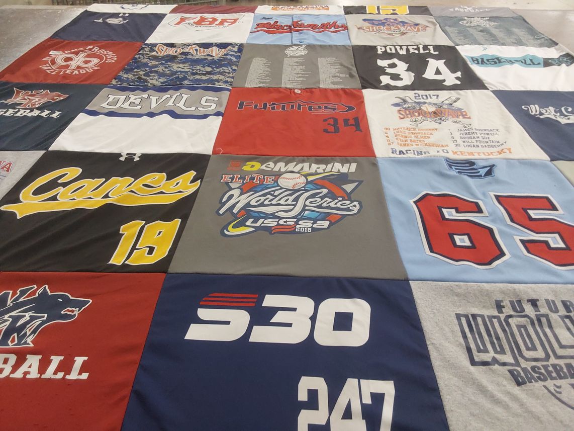 T-shirt quilt featuring canes, devils by Kelli from SC