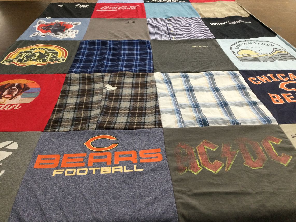 T-shirt quilt featuring chicago bears by Mary from IL