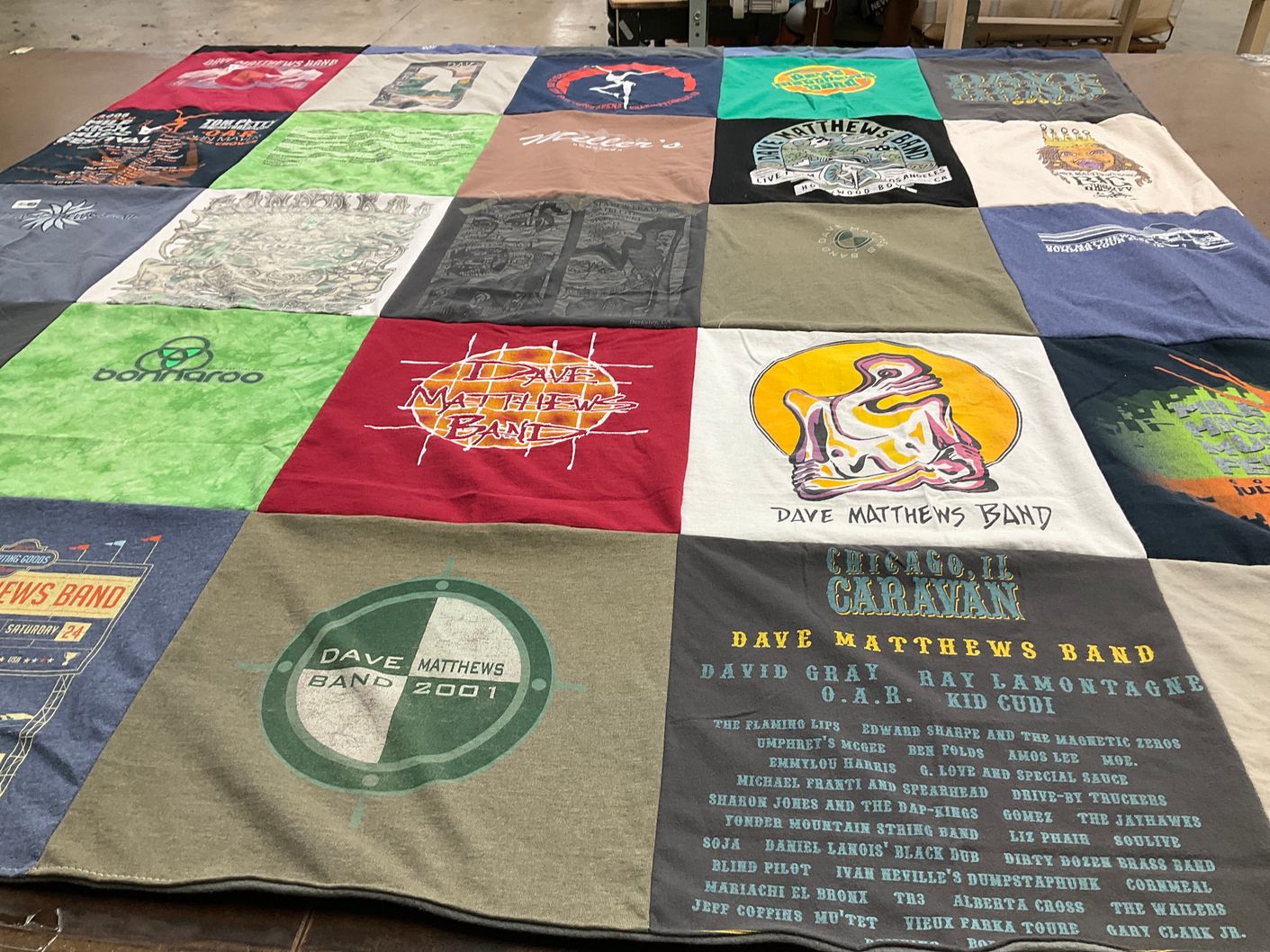 T-shirt quilt with music, festivals themes by Bari-anne from CO
