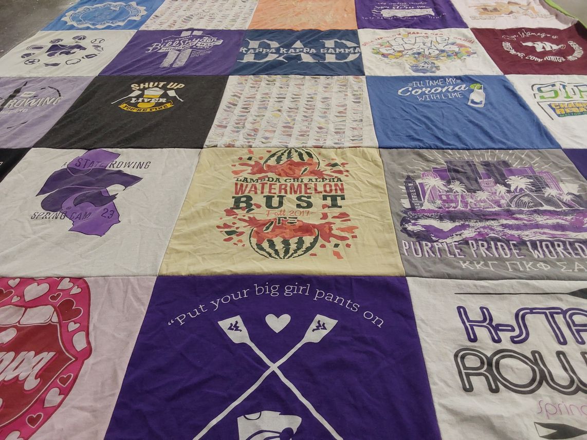 T-shirt quilt featuring kansas state university rowing by Madison from KS