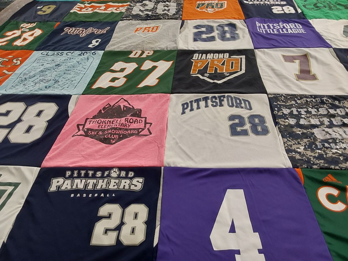 T-shirt quilt featuring pittsford panthers baseball by Tracy from NY