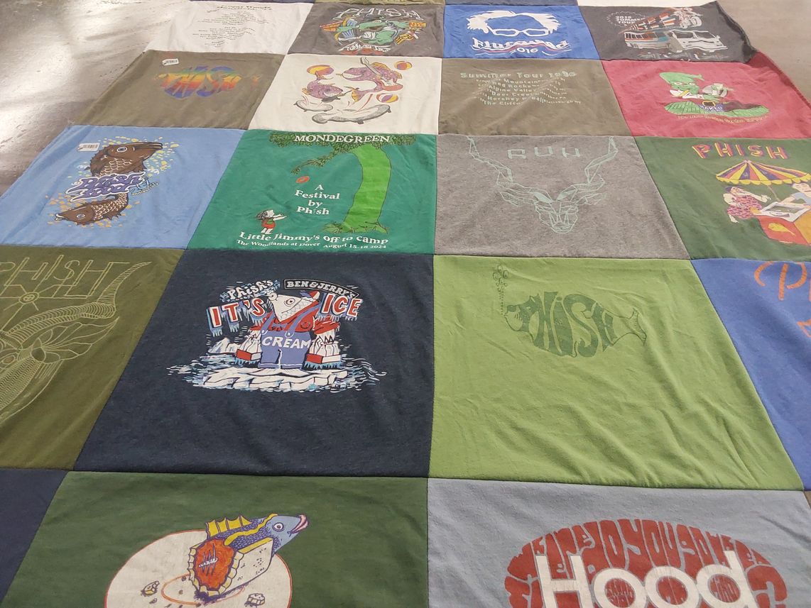 T-shirt quilt with music, festivals themes by James from MA