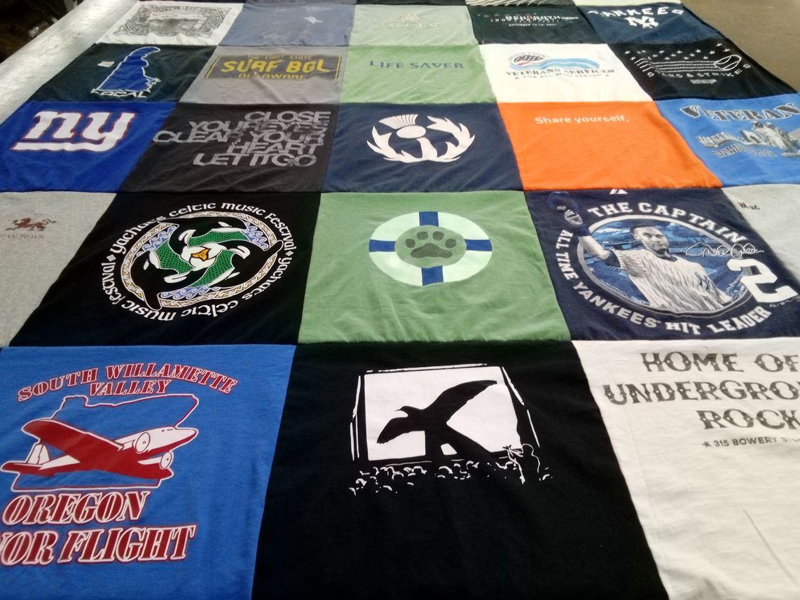 T-shirt quilt featuring new york yankees by Brendan from OR