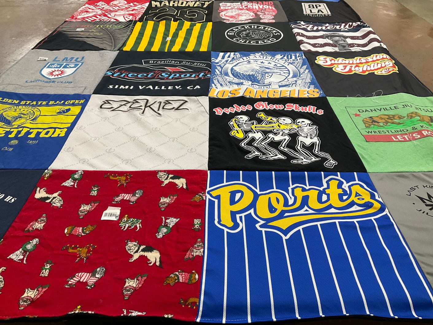 T-shirt quilt featuring ports by Brittany from CA