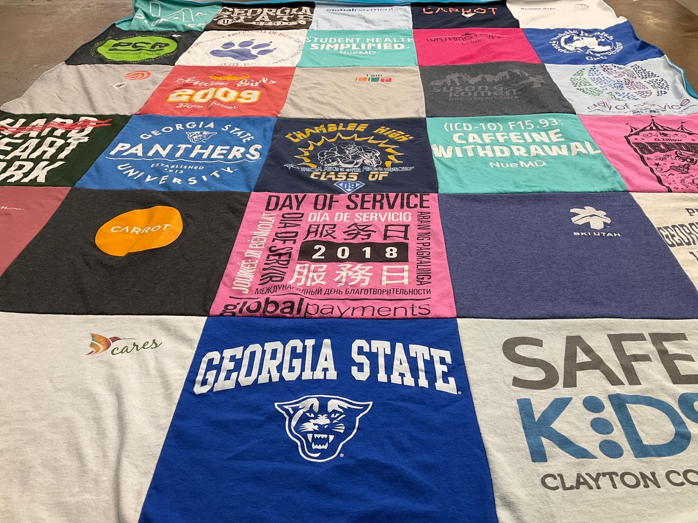 T-shirt quilt featuring georgia state panthers by Parvin from GA
