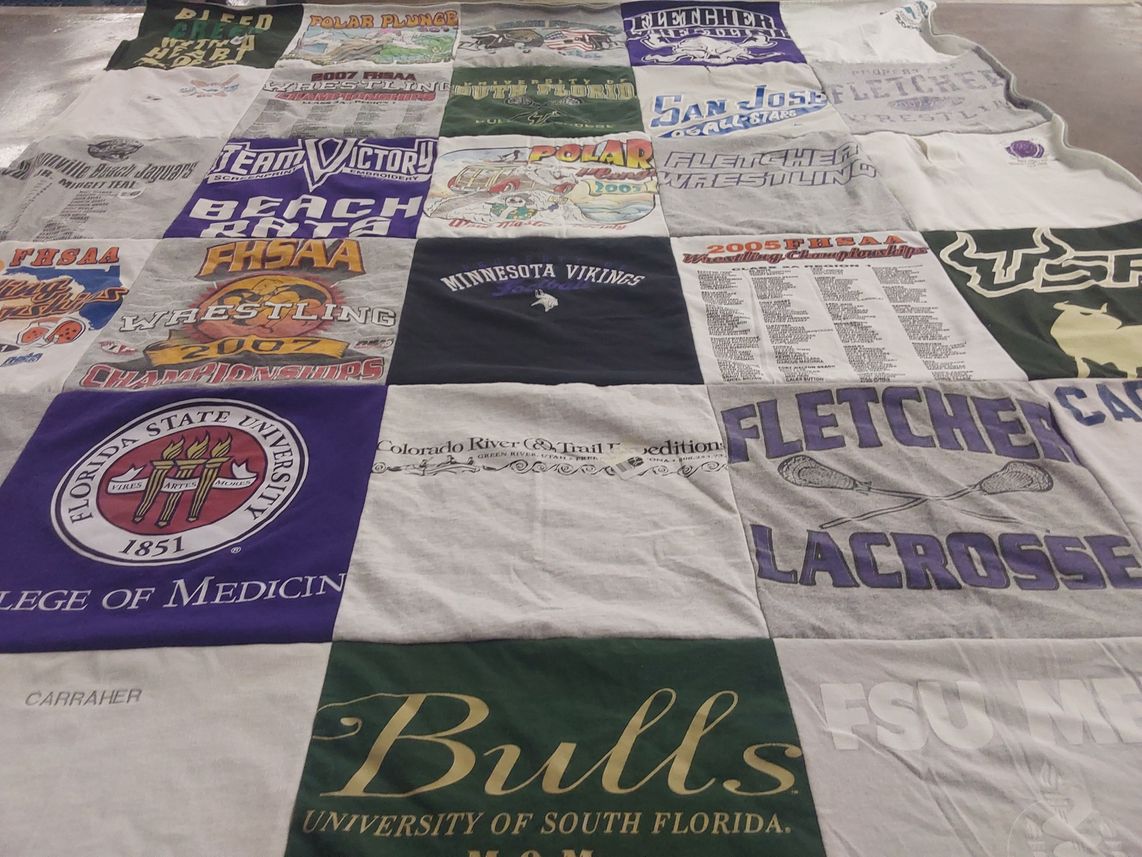 T-shirt quilt featuring fletcher high school wrestling by Rebecca from FL