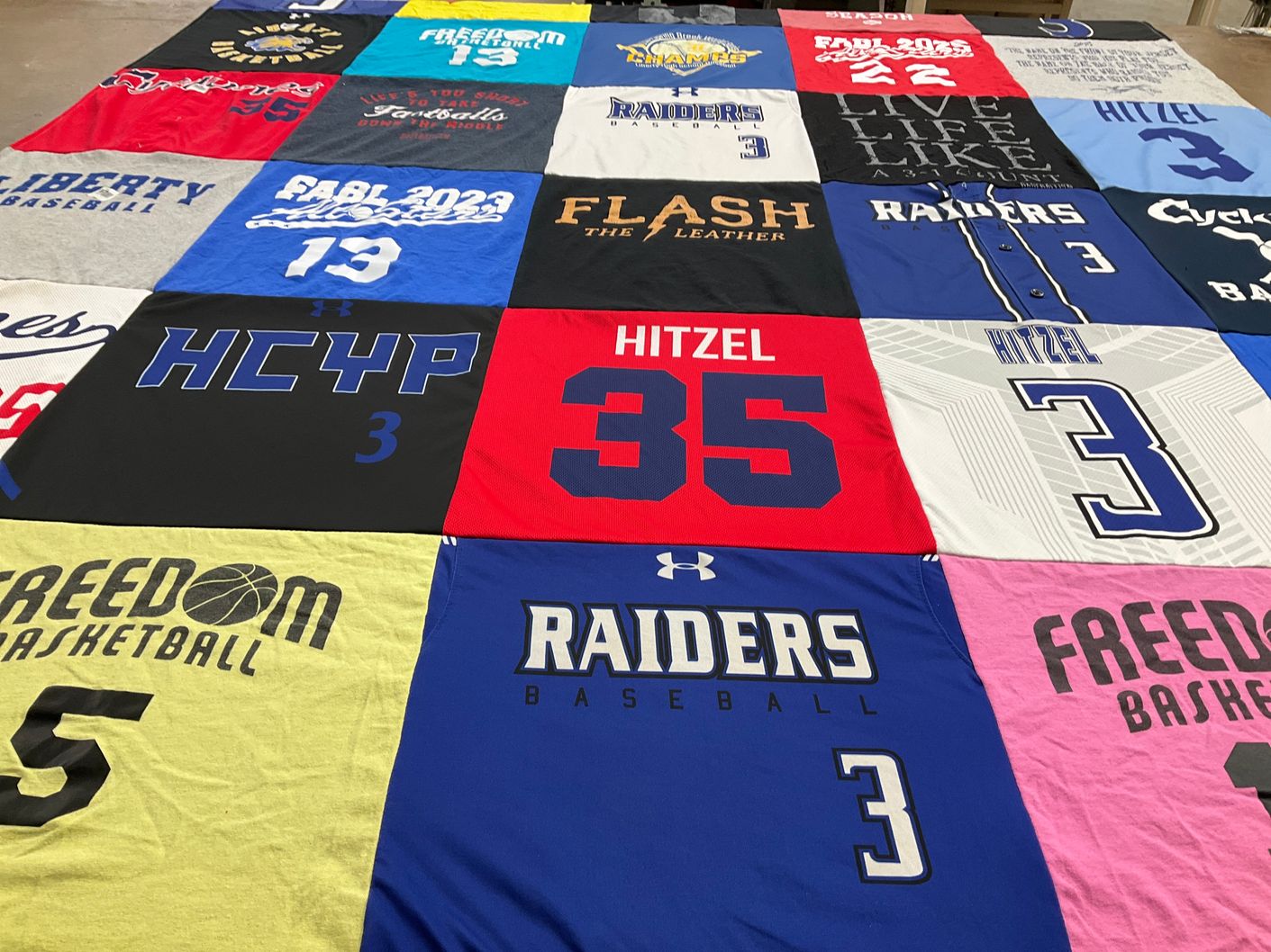 T-shirt quilt featuring raiders baseball by Cheryl from MD
