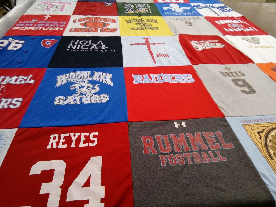 T-shirt quilt featuring rummel football by Juana from LA