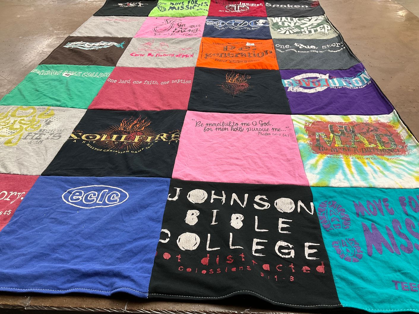 T-shirt quilt from johnson bible college by Amanda from IN