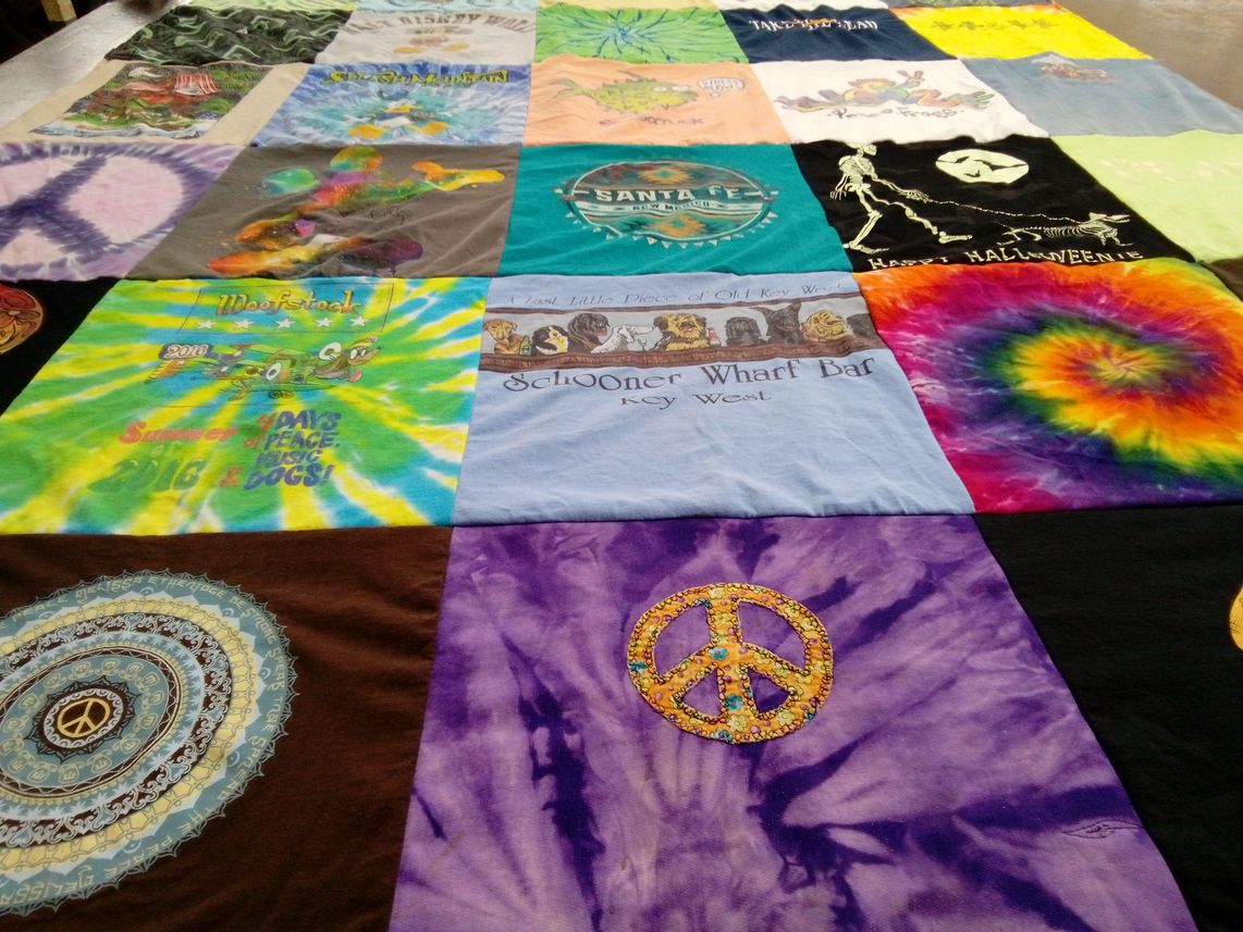T-shirt quilt with music, festivals themes by Kathy  from NC