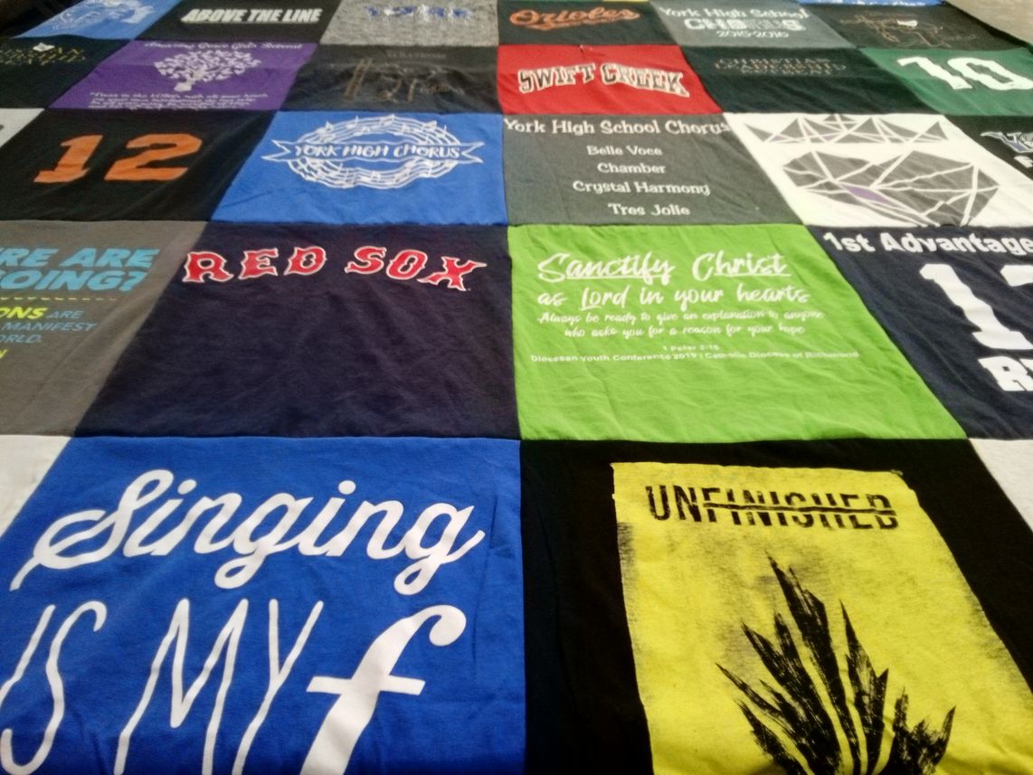 T-shirt quilt featuring red sox by Melanie from VA