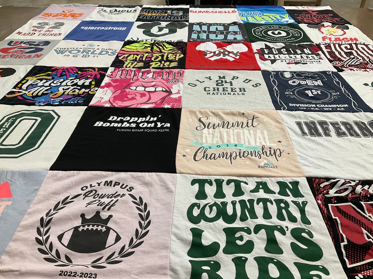 T-shirt quilt from olympus high school by Darbee from UT