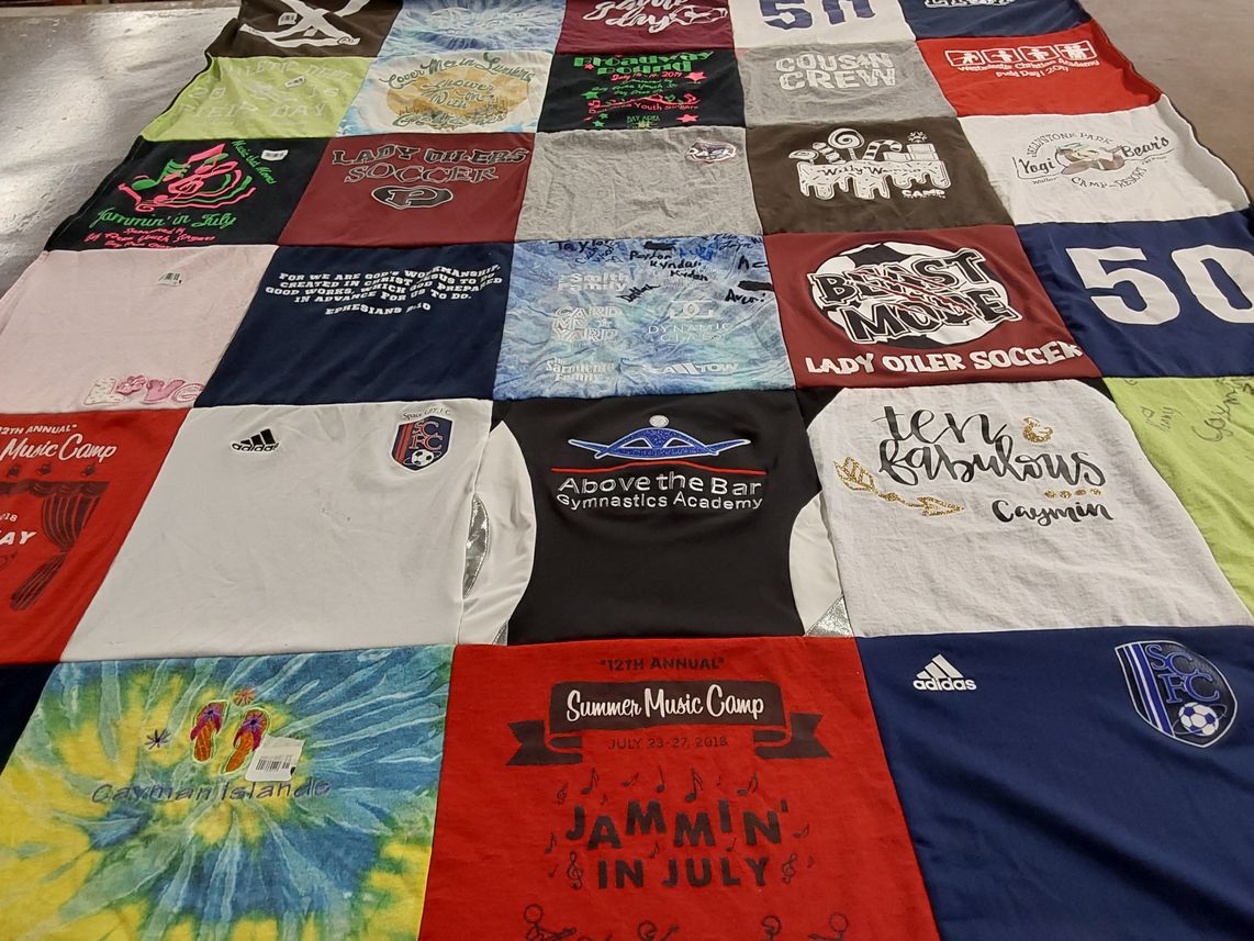 T-shirt quilt featuring scfc by Kendra from TX