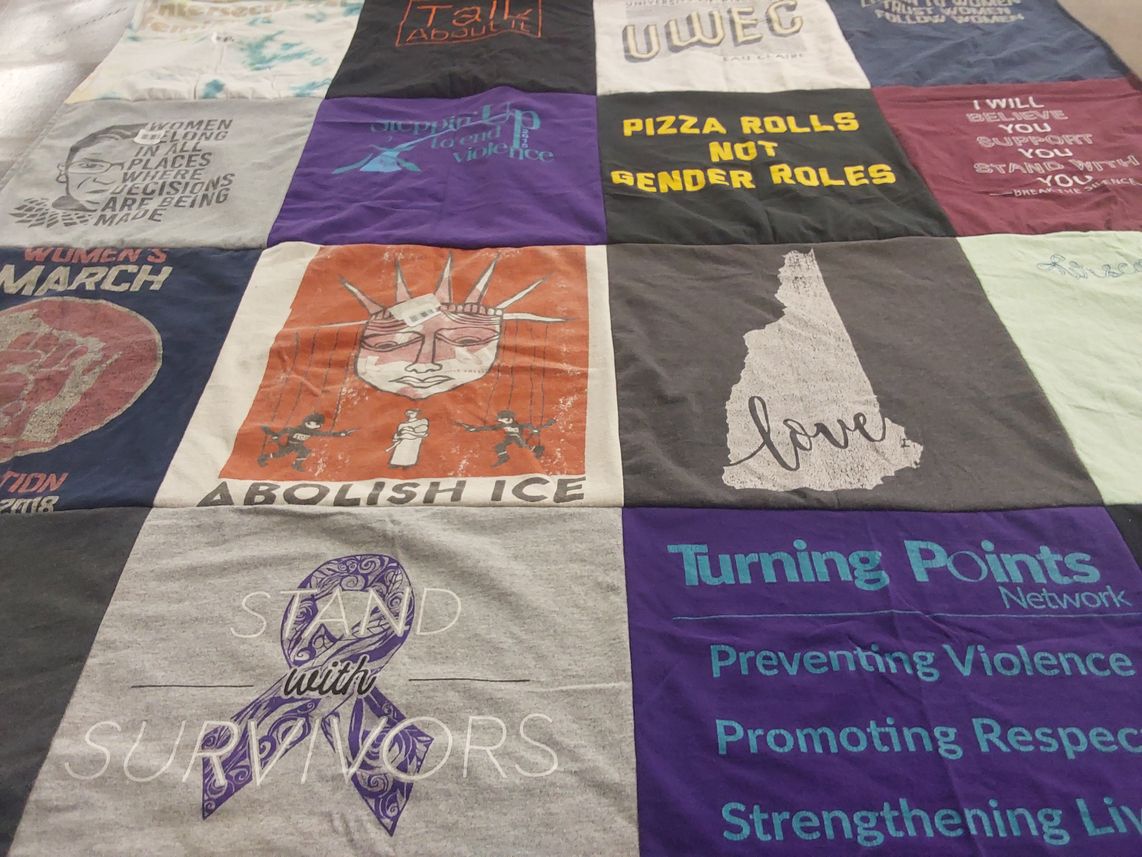 T-shirt quilt from university of wisconsin eau claire by Grace from WI