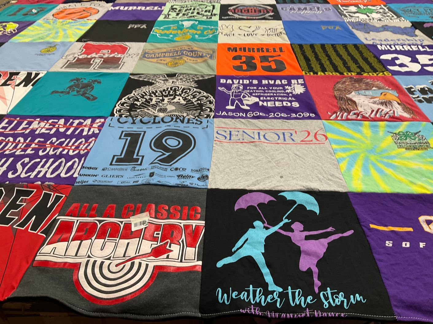 T-shirt quilt featuring cyclones by Jessica from KY