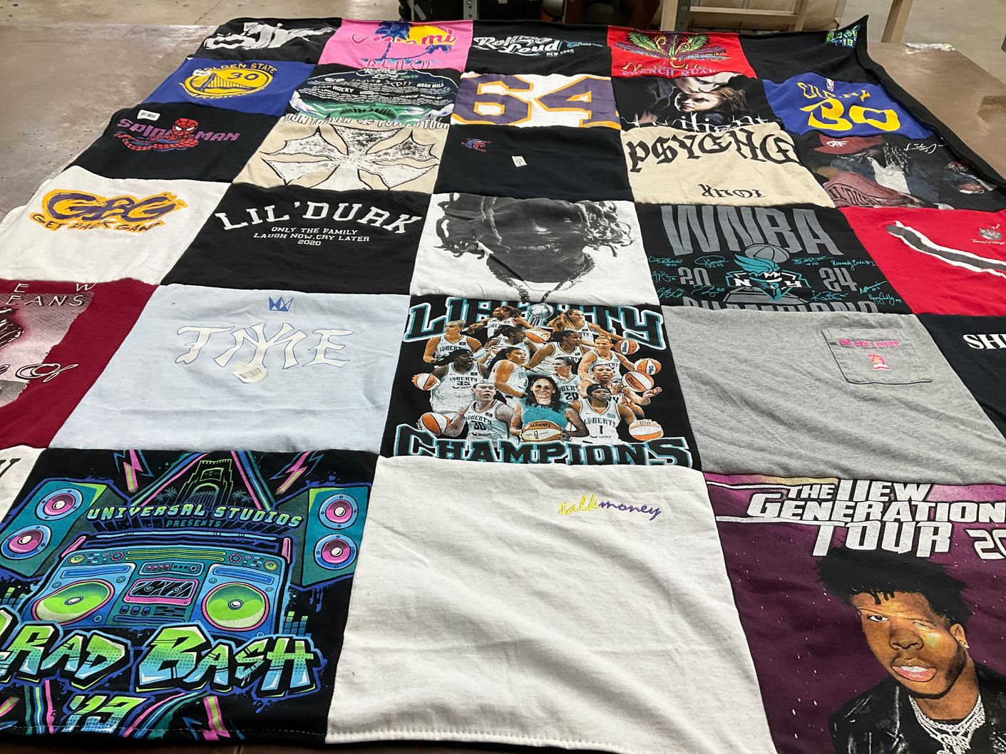 T-shirt quilt featuring golden state warriors, wnba by Alexsie from NY