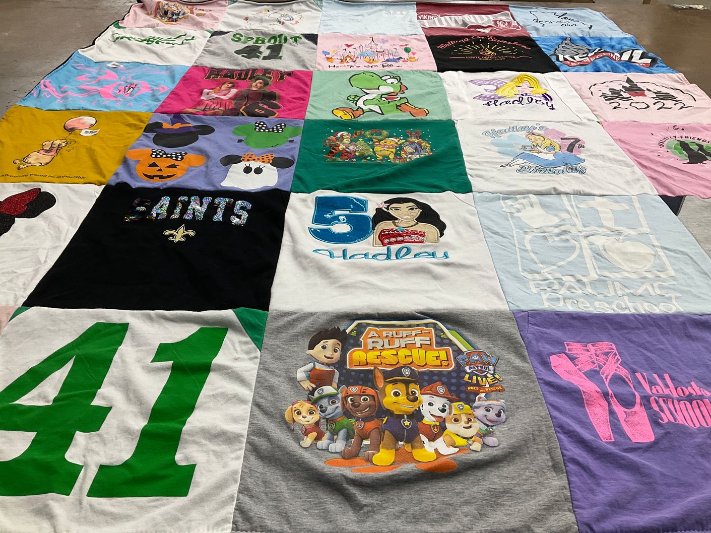 T-shirt quilt from hadley preschool, valdosta school by Sarena from NV