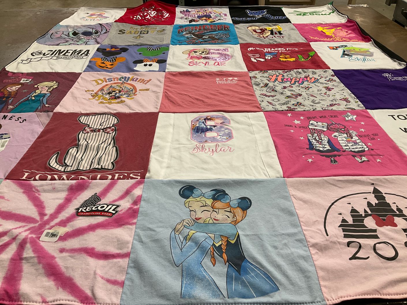 T-shirt quilt from lowndes high school by Sarena from NV