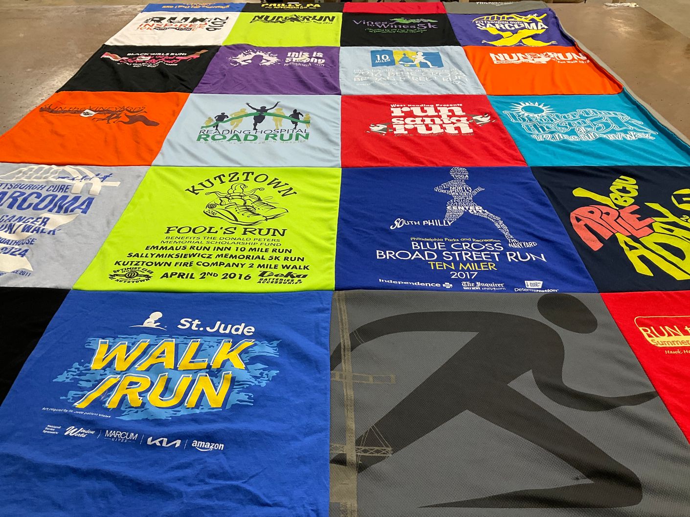 T-shirt quilt from kutztown university by Juanita from PA