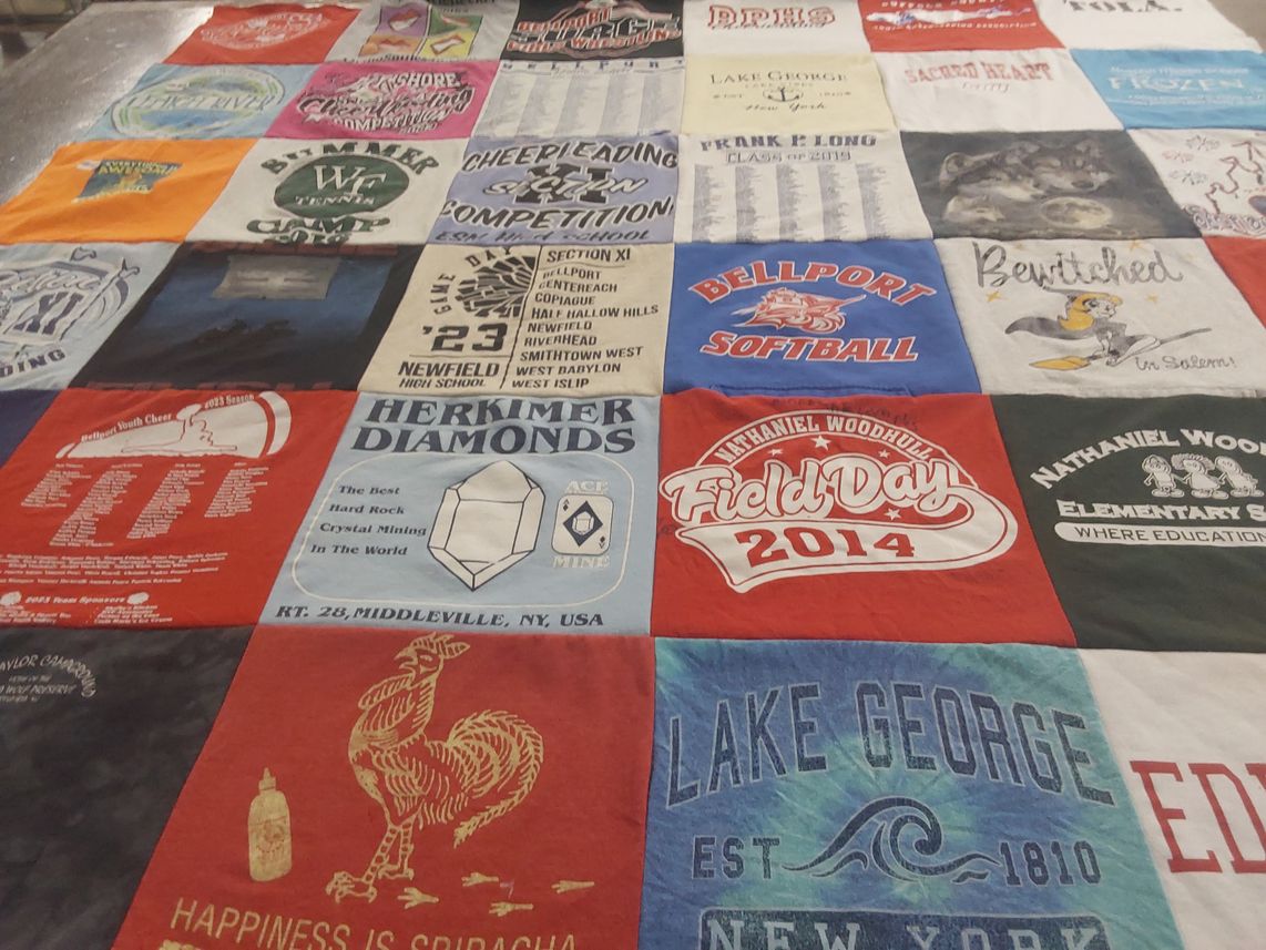 T-shirt quilt featuring bellport softball by Kelly from NY